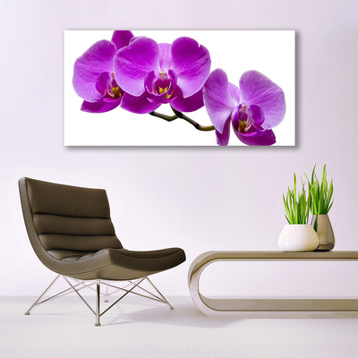 Glass Print Flowers floral purple brown