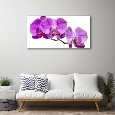 Glass Print Flowers floral purple brown