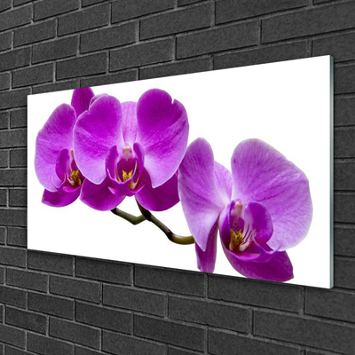 Glass Print Flowers floral purple brown