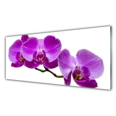 Glass Print Flowers floral purple brown