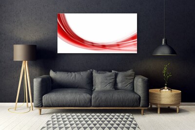 Glass Print Abstract art red white