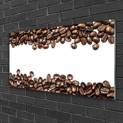 Glass Print Coffee beans kitchen brown white