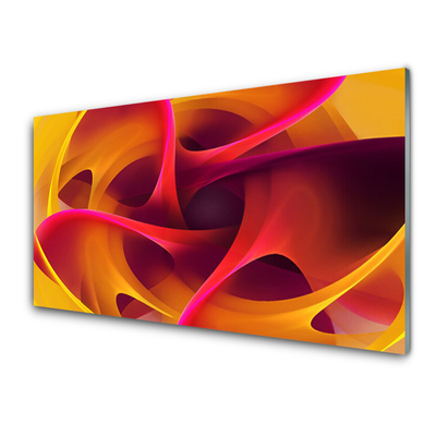 Glass Print Abstract art yellow pink