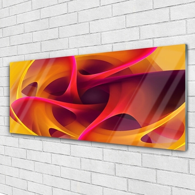 Glass Print Abstract art yellow pink