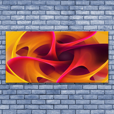 Glass Print Abstract art yellow pink