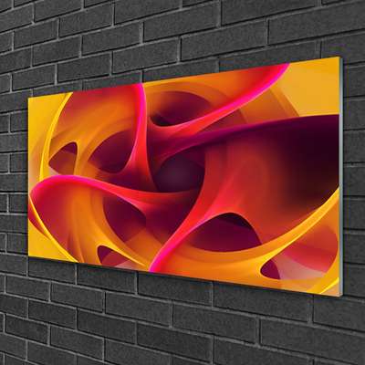 Glass Print Abstract art yellow pink