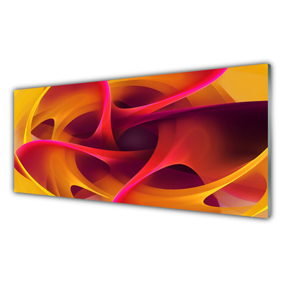 Glass Print Abstract art yellow pink