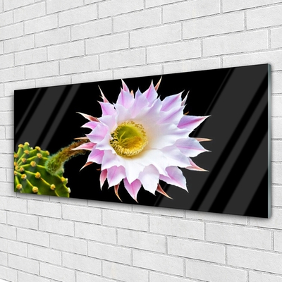 Glass Print Flower floral pink white yellow green