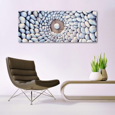 Glass Print Stones art grey