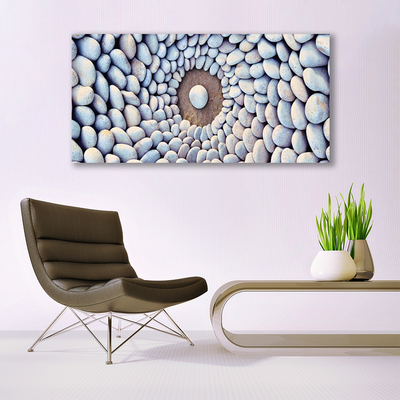 Glass Print Stones art grey