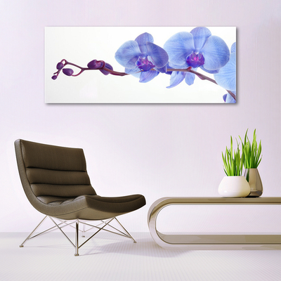Glass Print Flowers floral blue purple