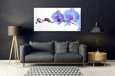 Glass Print Flowers floral blue purple