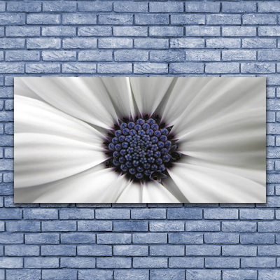 Glass Print Flower floral white grey purple