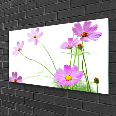 Glass Print Flowers floral pink green