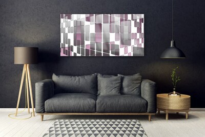 Glass Print Abstract art grey white brown