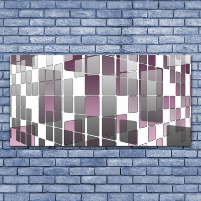 Glass Print Abstract art grey white brown