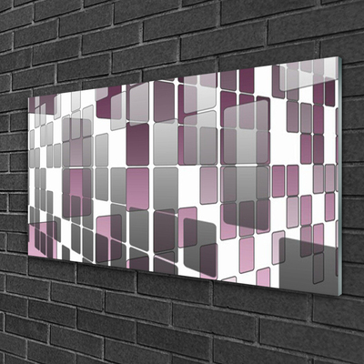 Glass Print Abstract art grey white brown