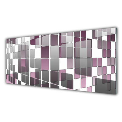 Glass Print Abstract art grey white brown