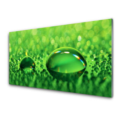 Glass Print Waterdrop art green