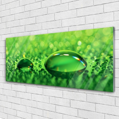 Glass Print Waterdrop art green