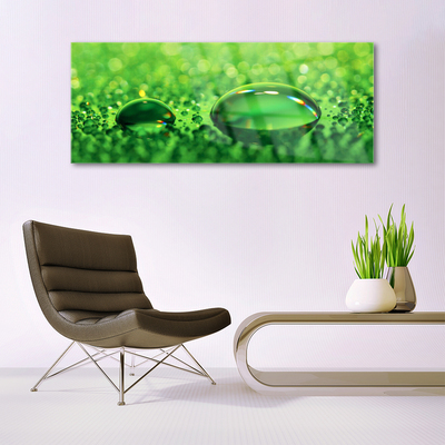 Glass Print Waterdrop art green