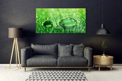 Glass Print Waterdrop art green