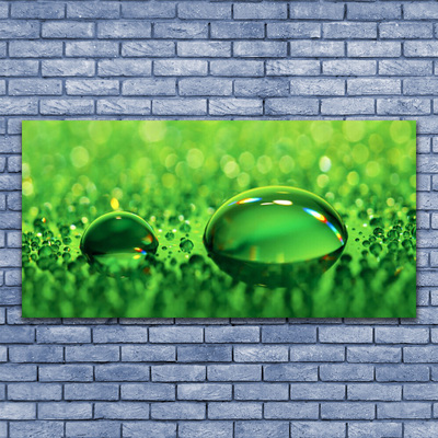 Glass Print Waterdrop art green