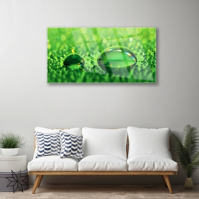 Glass Print Waterdrop art green