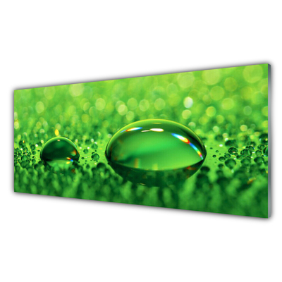 Glass Print Waterdrop art green