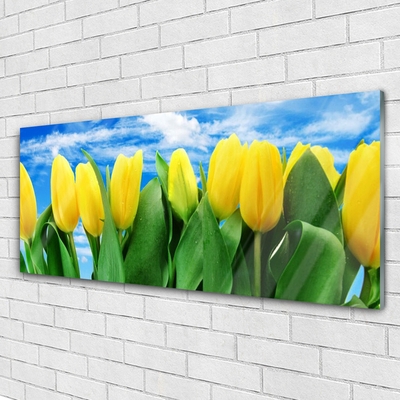 Glass Print Tulips floral green