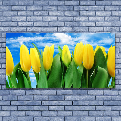 Glass Print Tulips floral green