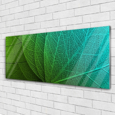 Glass Print Abstract leaves floral green