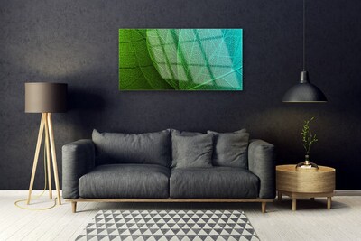 Glass Print Abstract leaves floral green