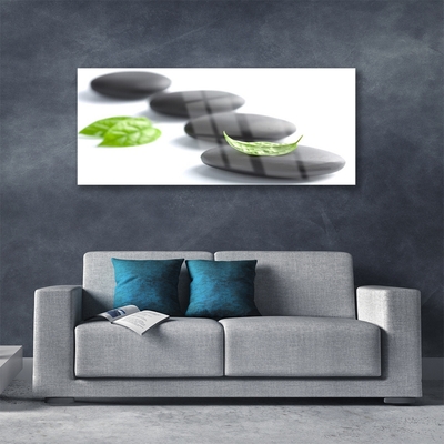 Glass Print Stones art black green white