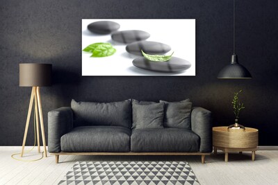 Glass Print Stones art black green white