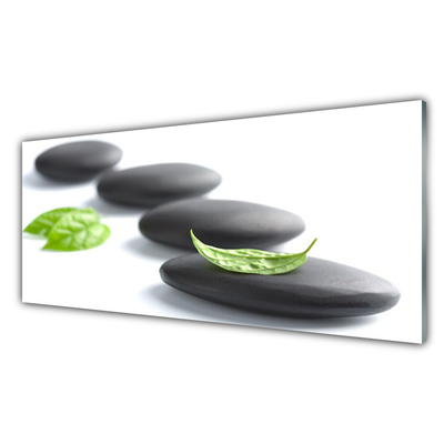 Glass Print Stones art black green white