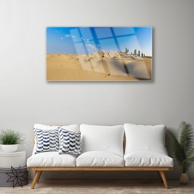 Glass Print Desert landscape yellow blue