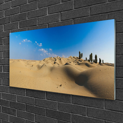 Glass Print Desert landscape yellow blue