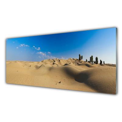 Glass Print Desert landscape yellow blue