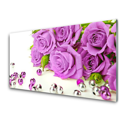 Glass Print Roses floral pink