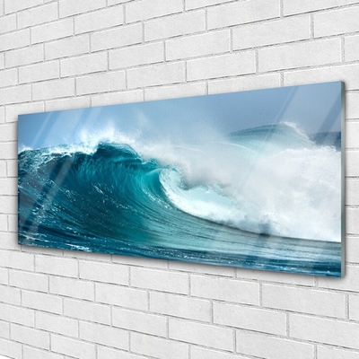 Glass Print Wave landscape blue white