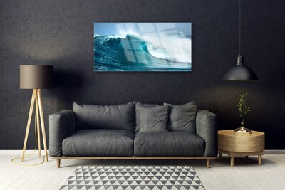 Glass Print Wave landscape blue white