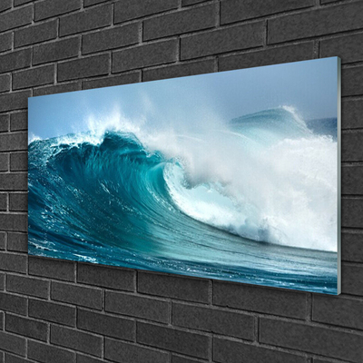 Glass Print Wave landscape blue white