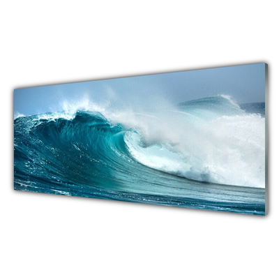 Glass Print Wave landscape blue white