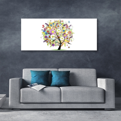 Glass Print Tree art multi