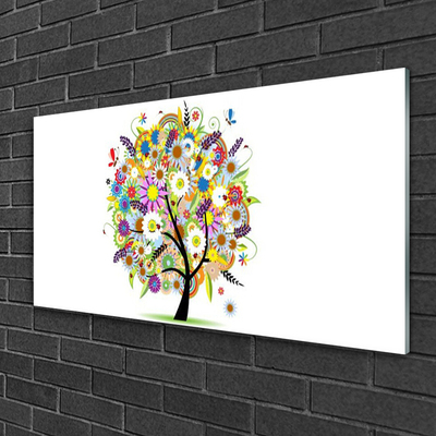 Glass Print Tree art multi