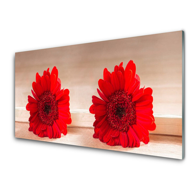 Glass Print Flowers floral red