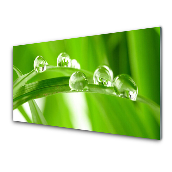 Glass Print Leaves floral green