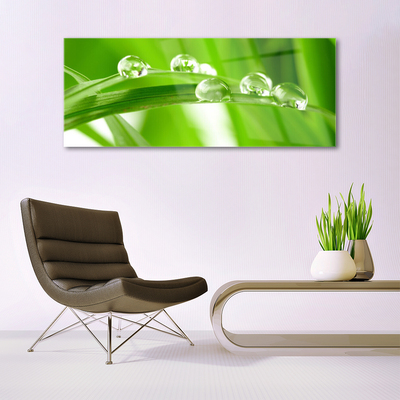 Glass Print Leaves floral green