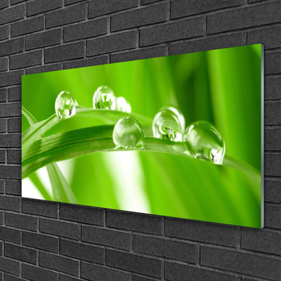 Glass Print Leaves floral green